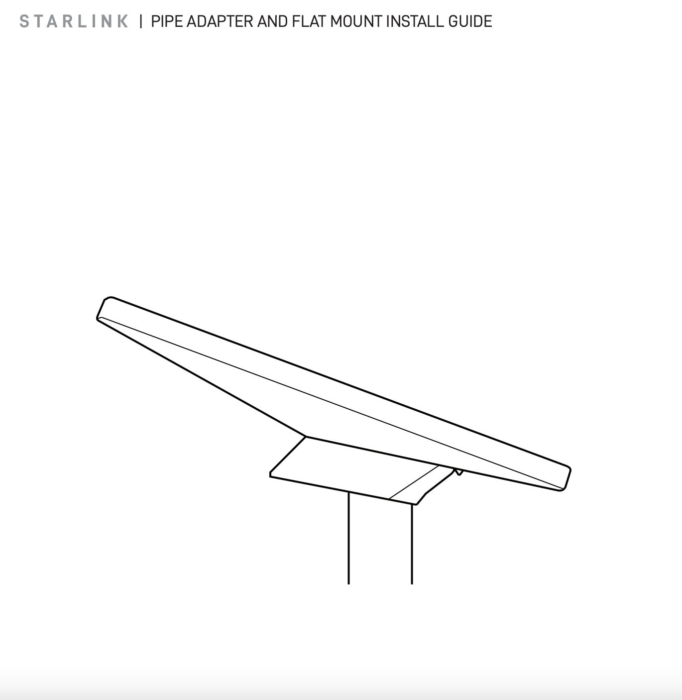 Starlink Mini Pipe Adapter and Flat Mount