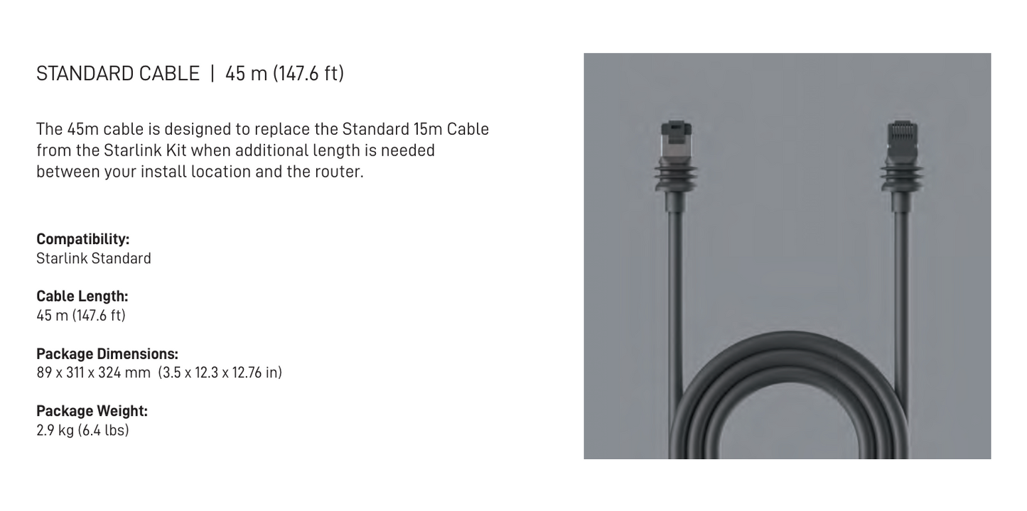 Starlink Standard Gen 3 (V4) 45m Cable