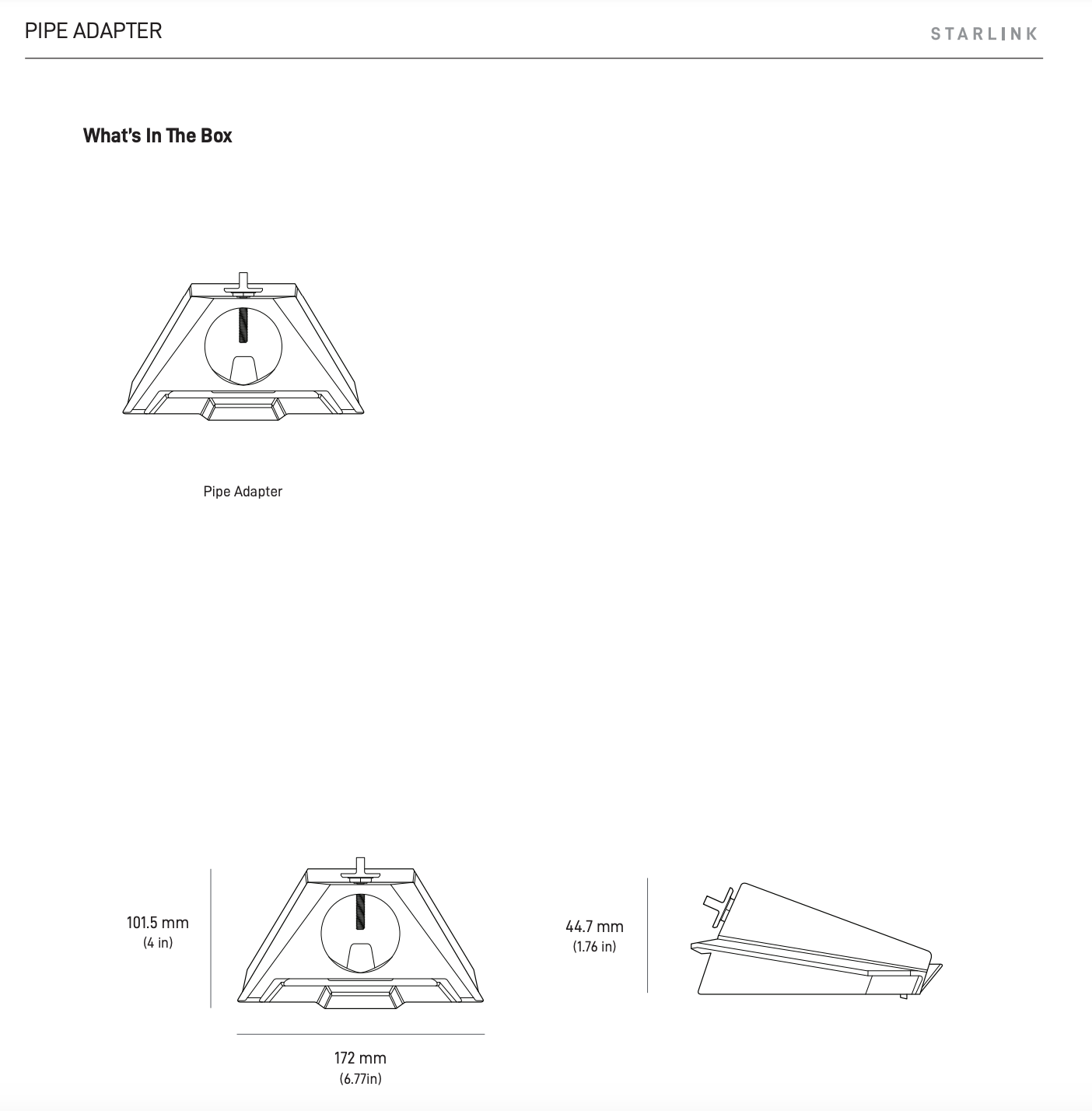 Starlink Mini Pipe Adapter