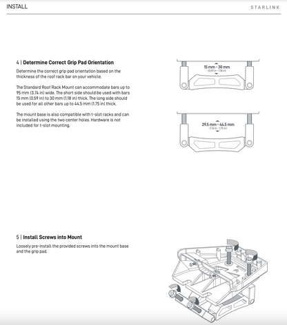 Starlink Standard Gen 3 (V4) Roof Rack Mount