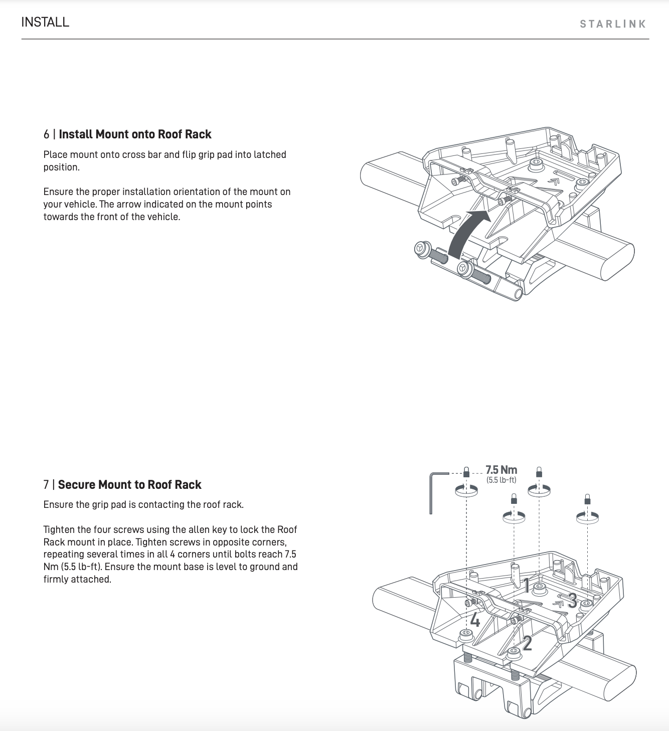 Starlink Standard Gen 3 (V4) Roof Rack Mount