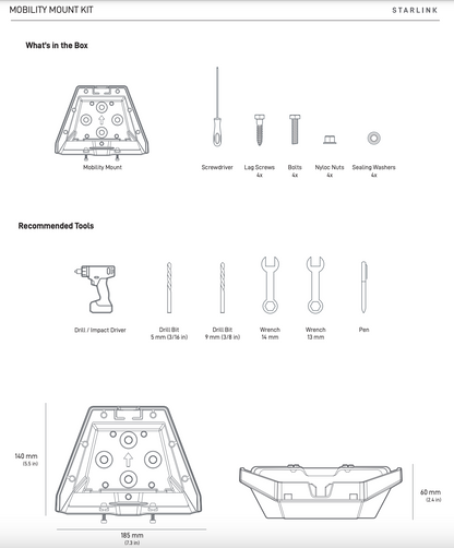 Starlink Standard Gen 3 (V4) Mobility Mount