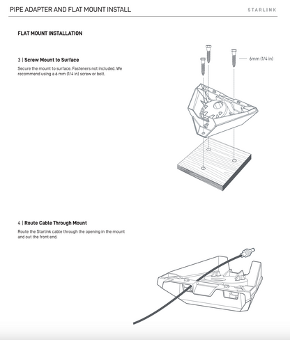 Starlink Mini Pipe Adapter and Flat Mount