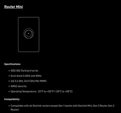 Starlink Router Mini